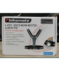 Светоотражающий LED жилет немецкий Bikemate USB зарядка Li-ion